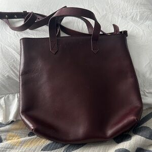 Elegant Burgundy Leather Tote Bag